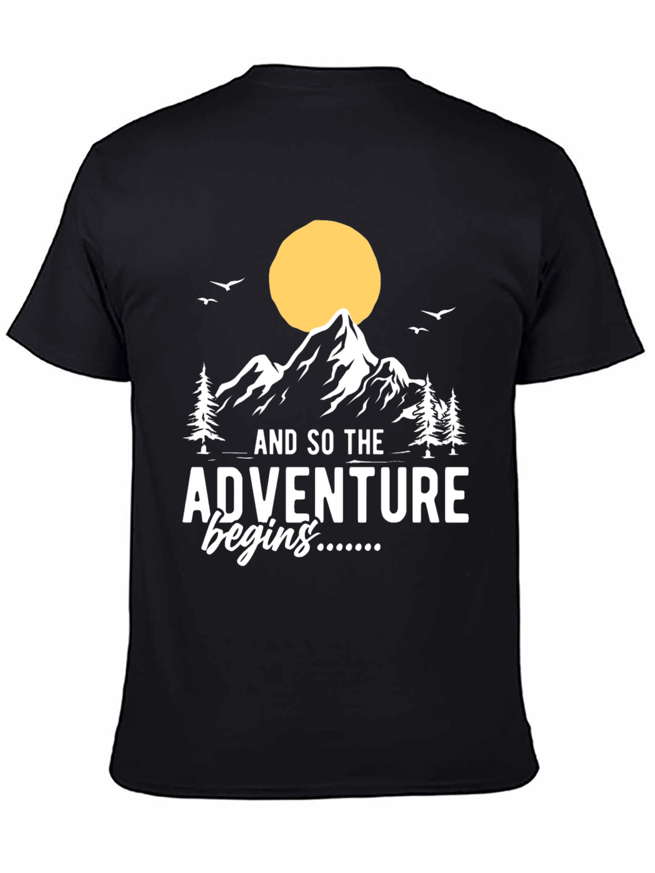 Adventure Begins T-Shirt: Mountain Graphic Tee