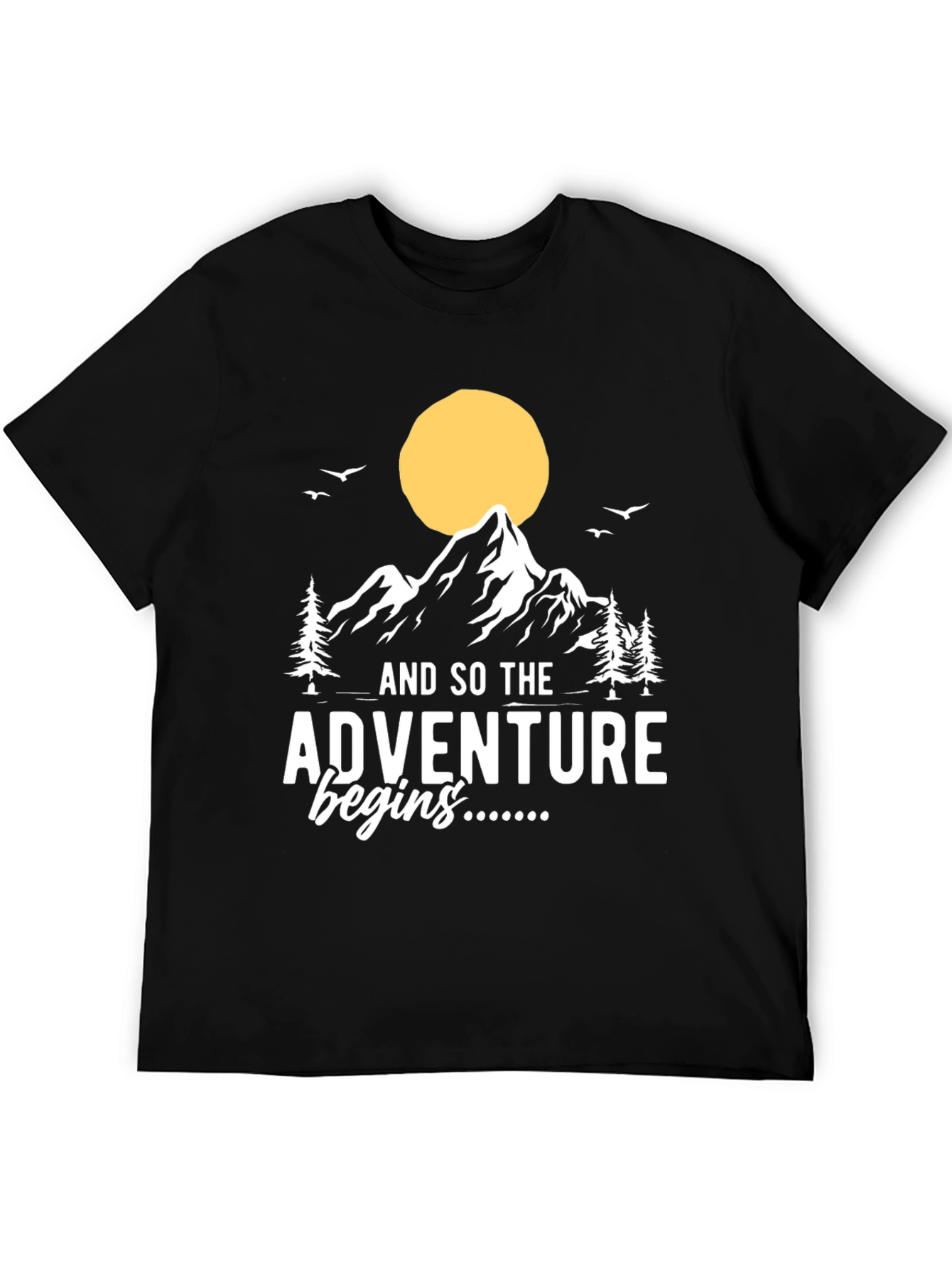 Adventure Begins T-Shirt: Mountain Graphic Tee