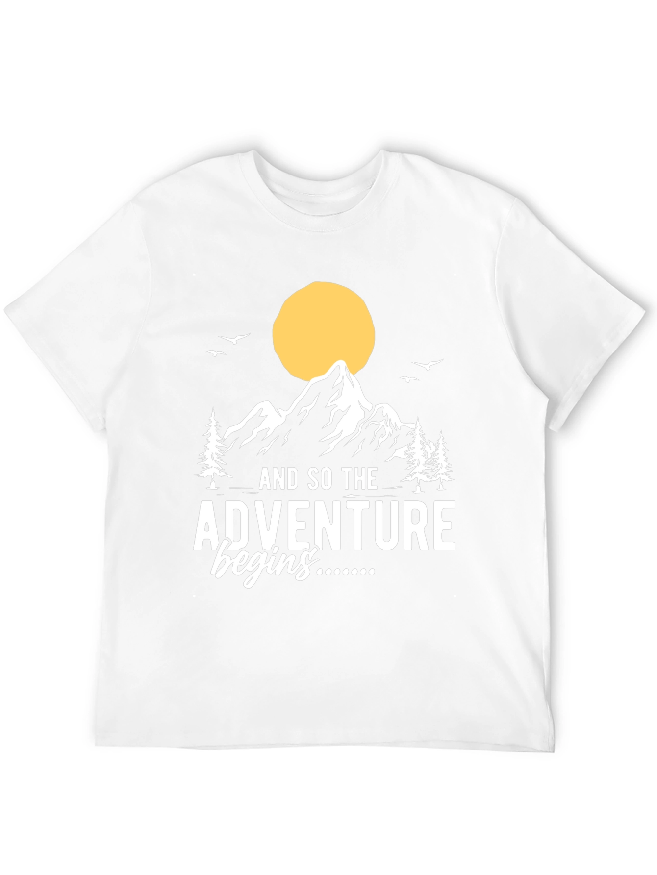 Adventure Begins T-Shirt: Mountain Graphic Tee