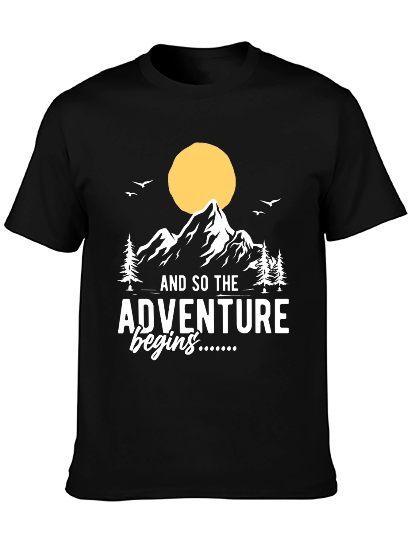 Adventure Begins T-Shirt: Mountain Graphic Tee