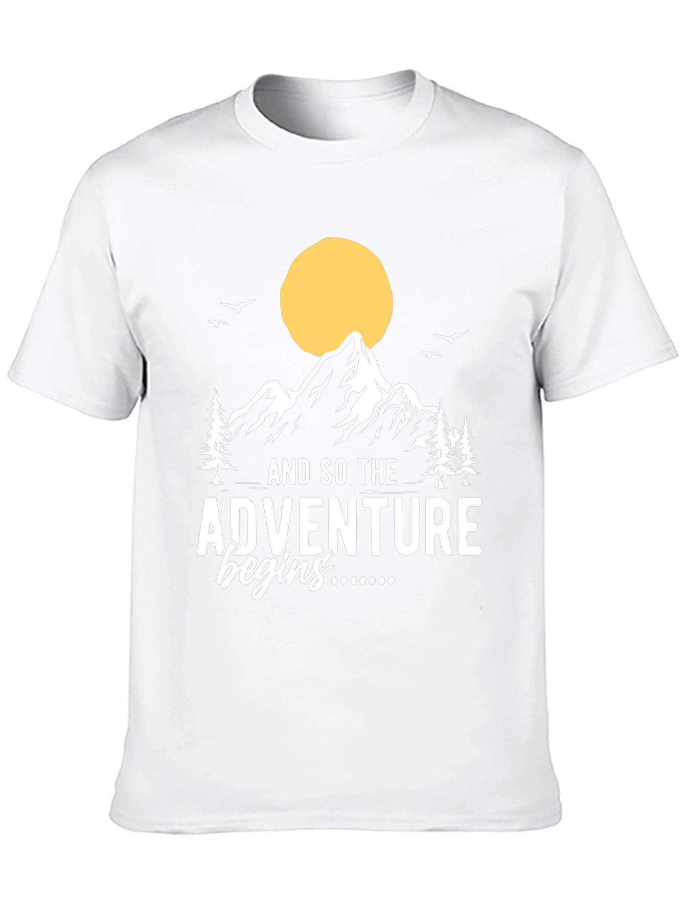Adventure Begins T-Shirt: Mountain Graphic Tee