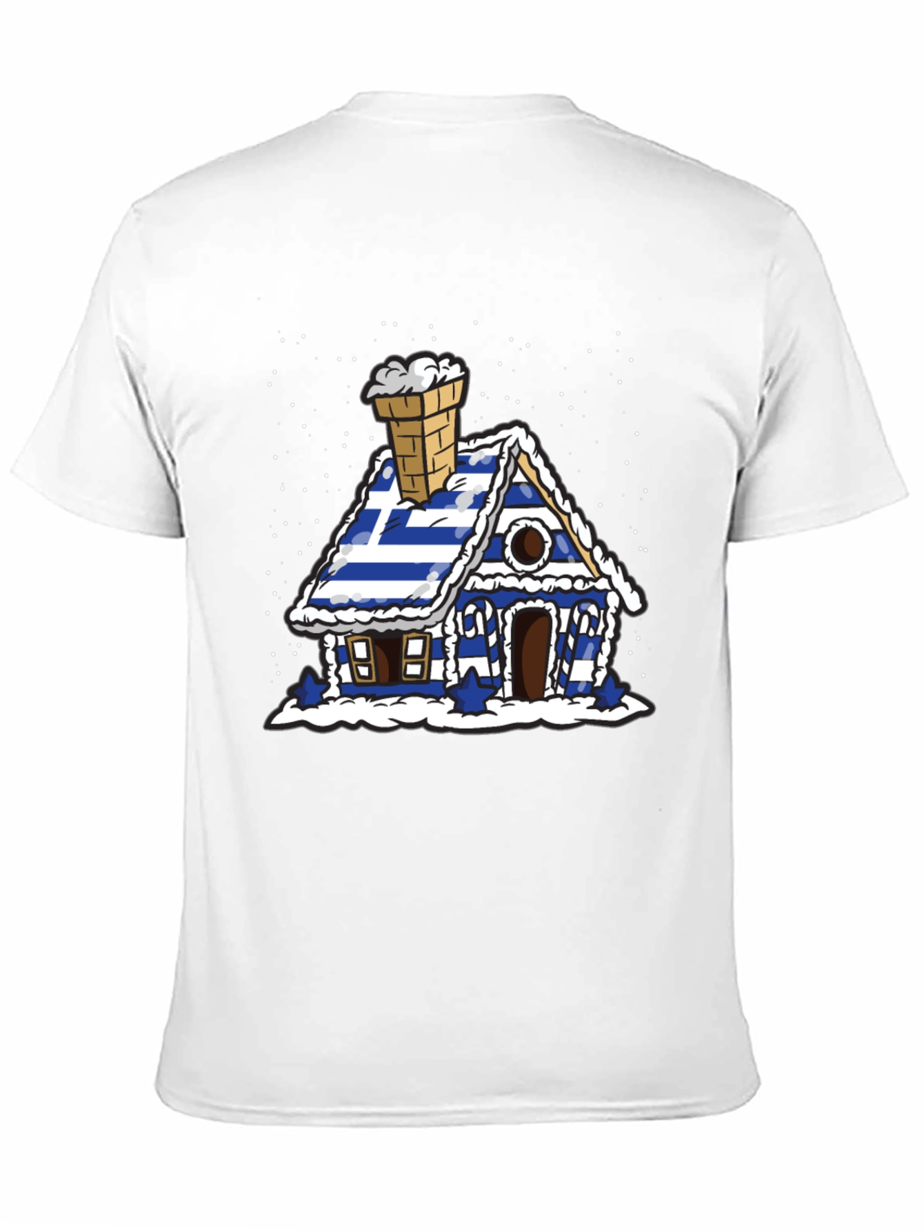 Greek Flag Gingerbread House Graphic Tee