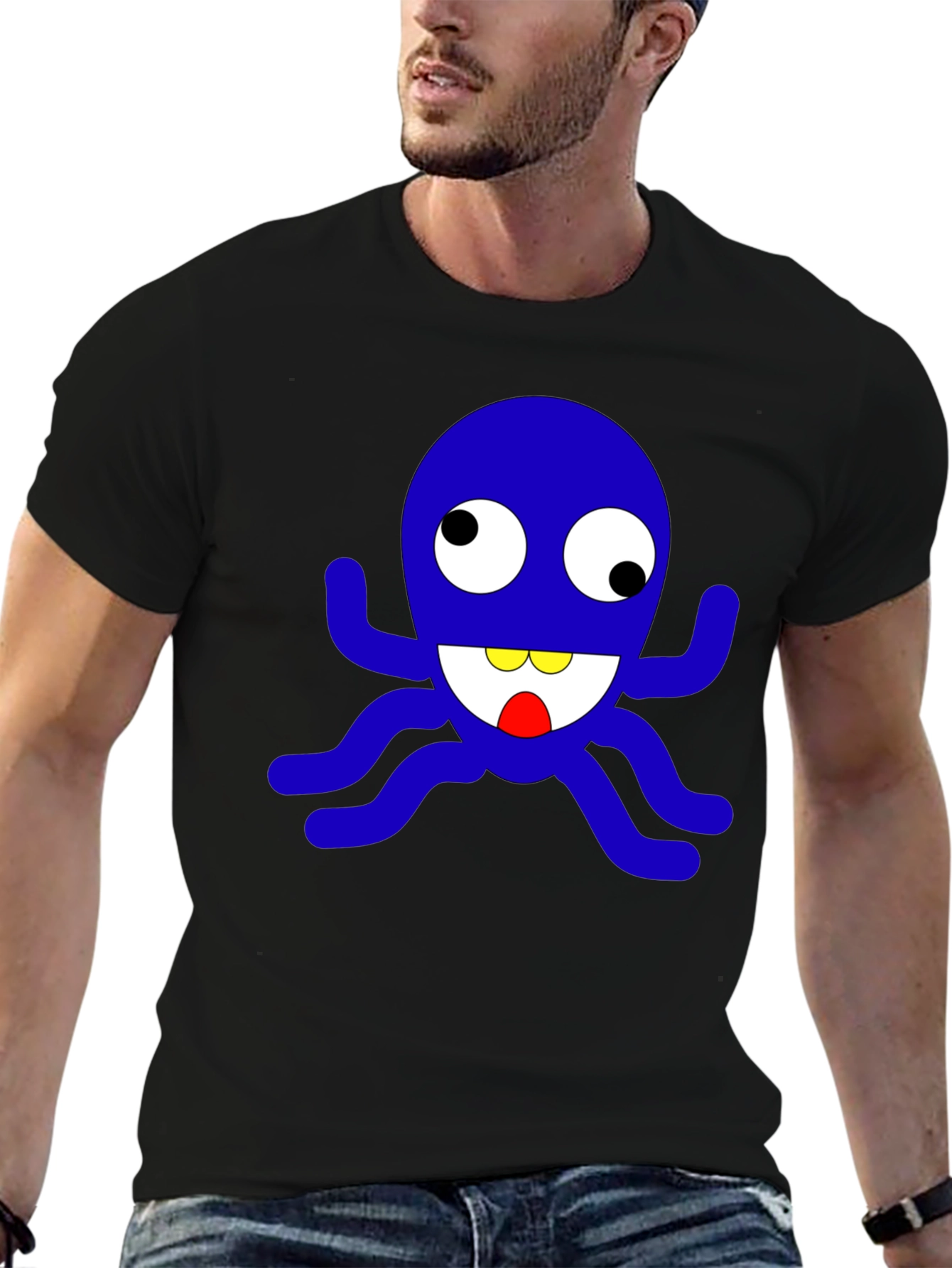 Fun Cartoon Octopus Graphic T-Shirt