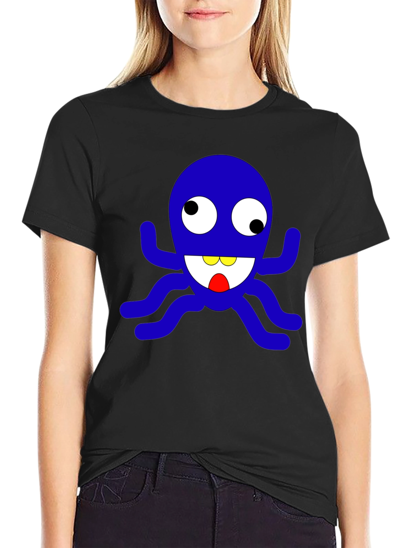 Fun Cartoon Octopus Graphic T-Shirt