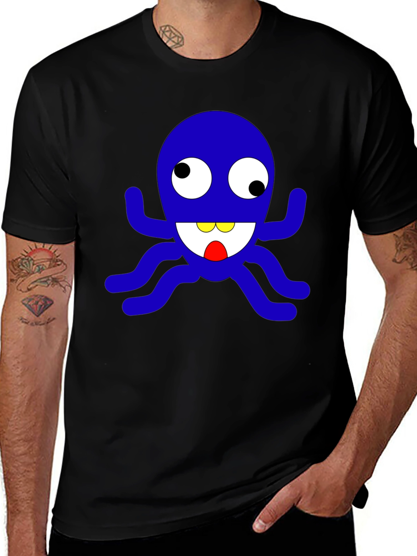 Fun Cartoon Octopus Graphic T-Shirt