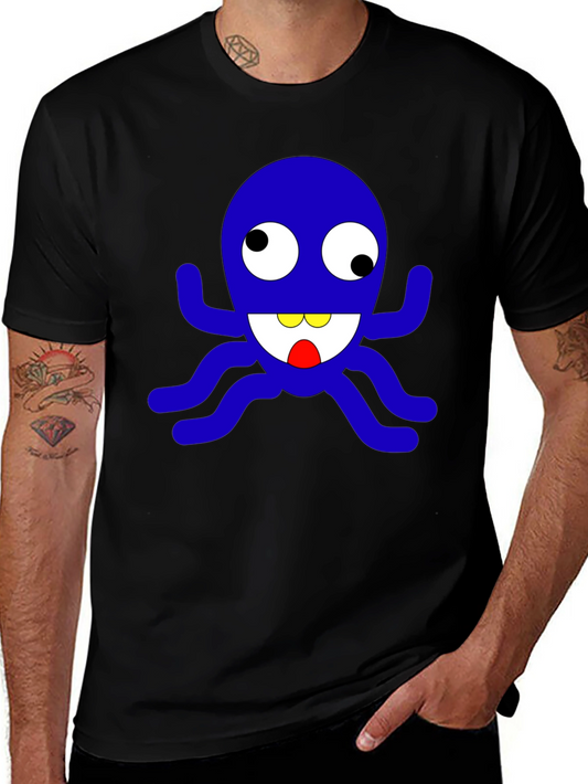 Fun Cartoon Octopus Graphic T-Shirt