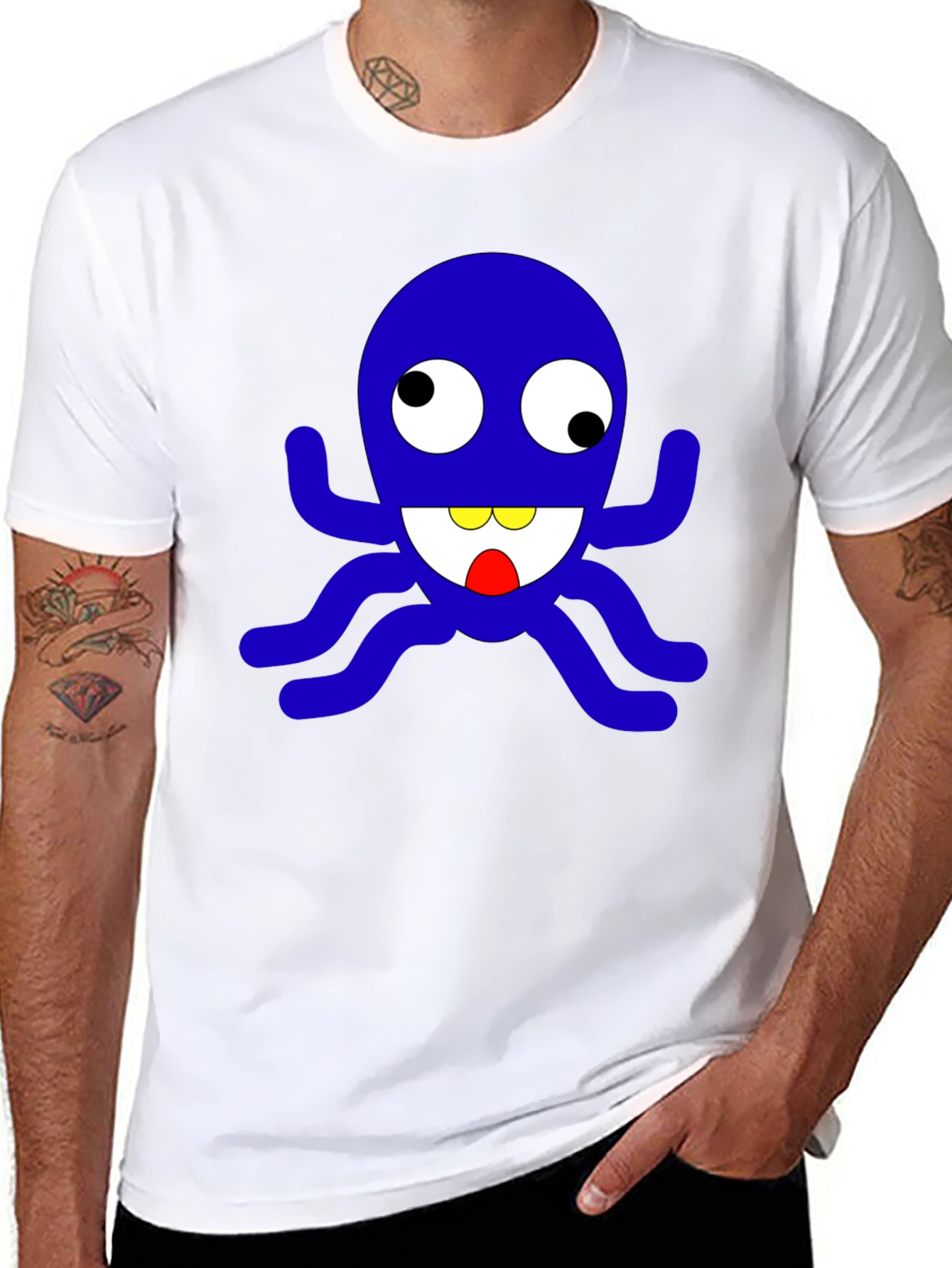 Fun Cartoon Octopus Graphic T-Shirt