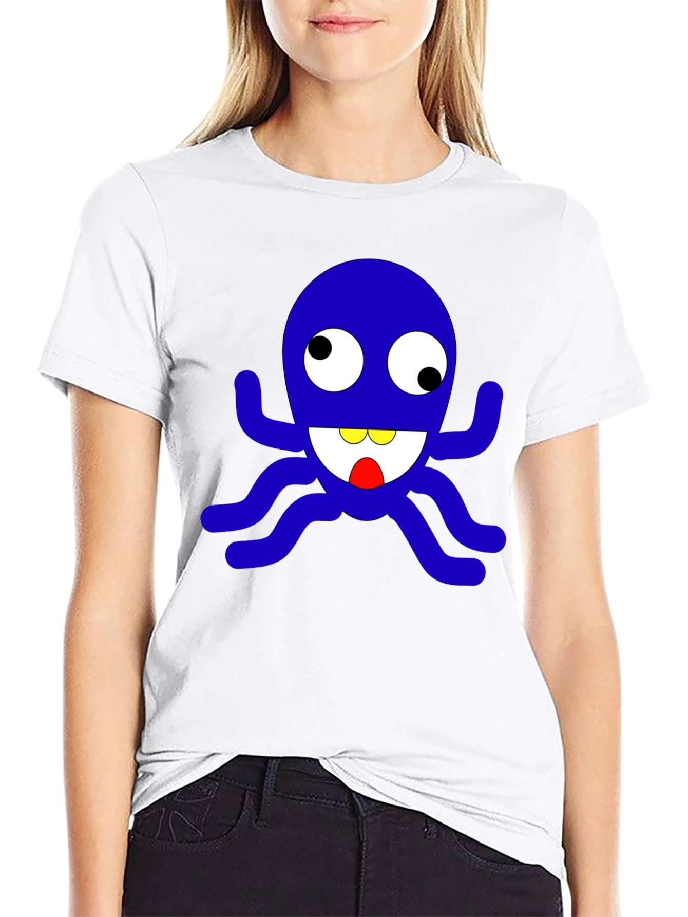 Fun Cartoon Octopus Graphic T-Shirt