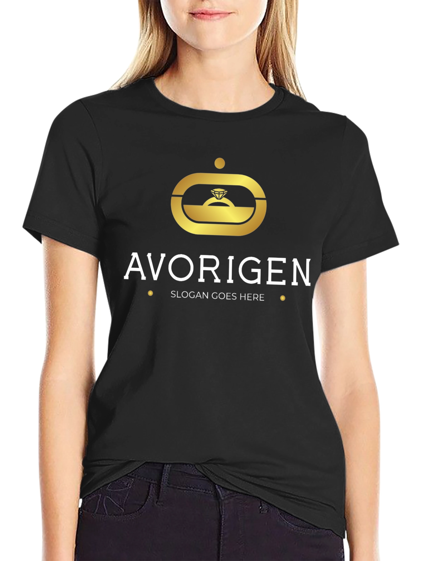 Avorigen Gold Logo T-Shirt - Modern Style