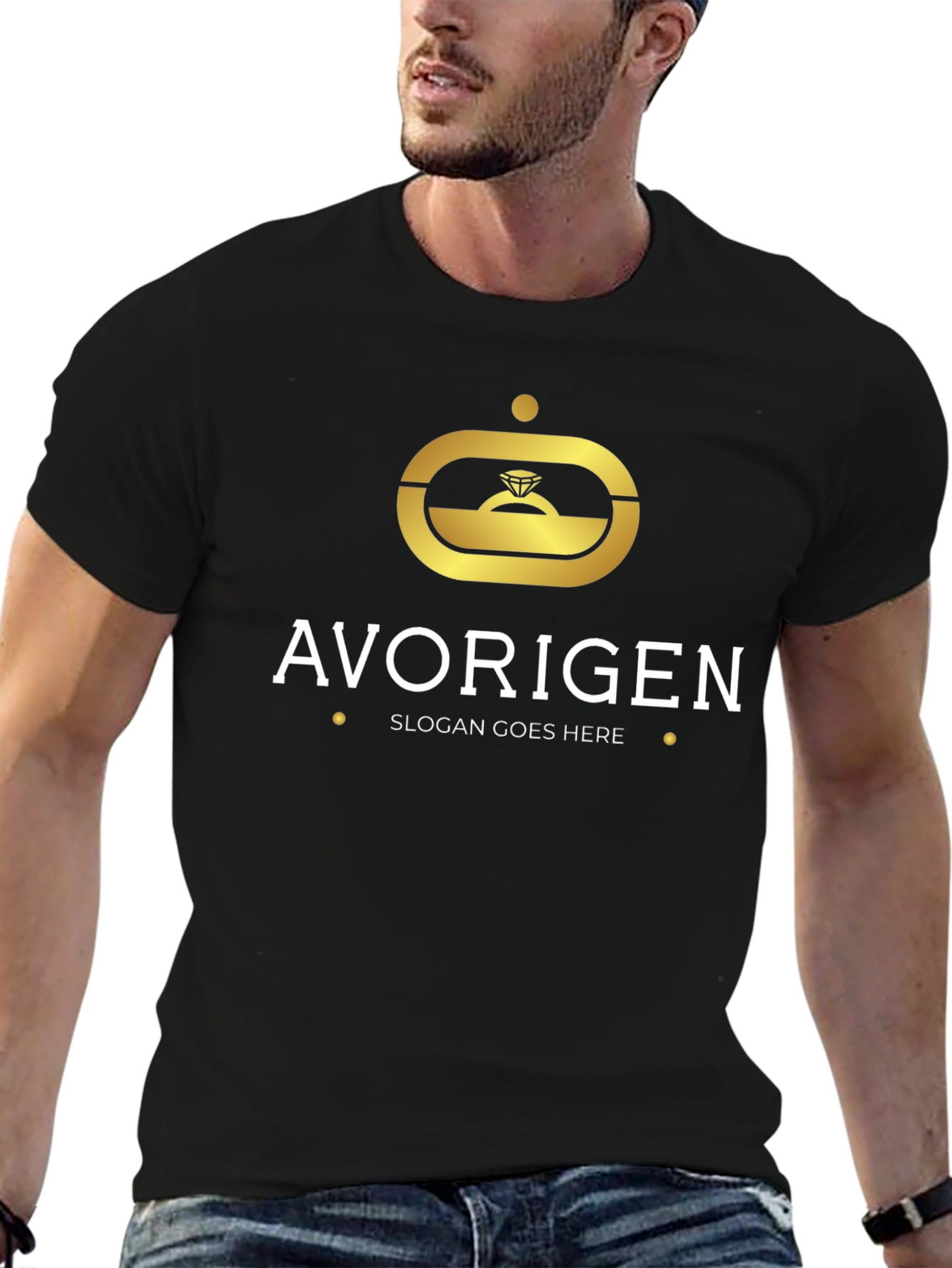 Avorigen Gold Logo T-Shirt - Modern Style