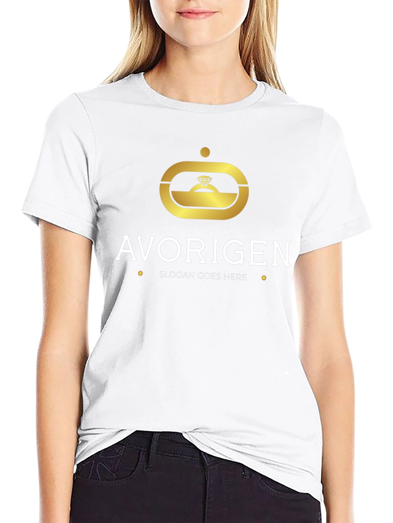 Avorigen Gold Logo T-Shirt - Modern Style