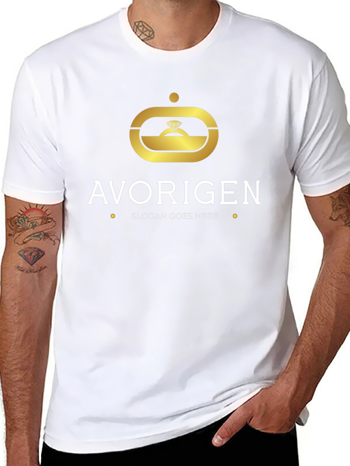 Avorigen Gold Logo T-Shirt - Modern Style