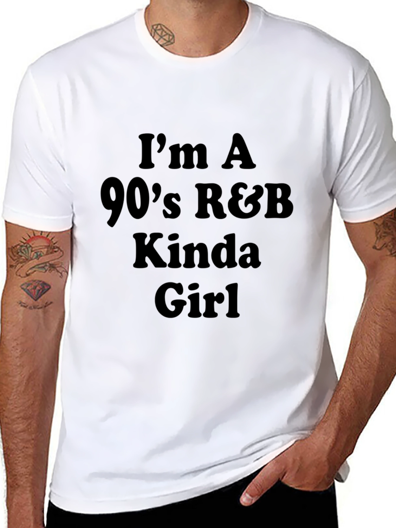 90s R&B Kinda Girl Tee - Stylish Black T-Shirt