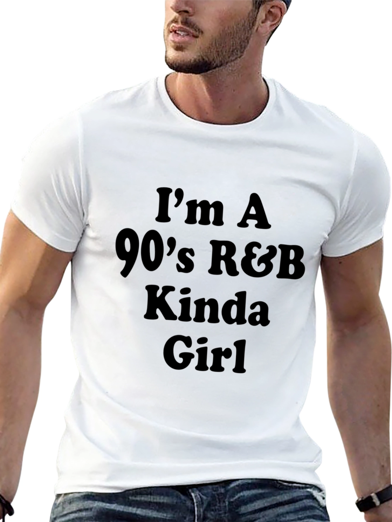 90s R&B Kinda Girl Tee - Stylish Black T-Shirt