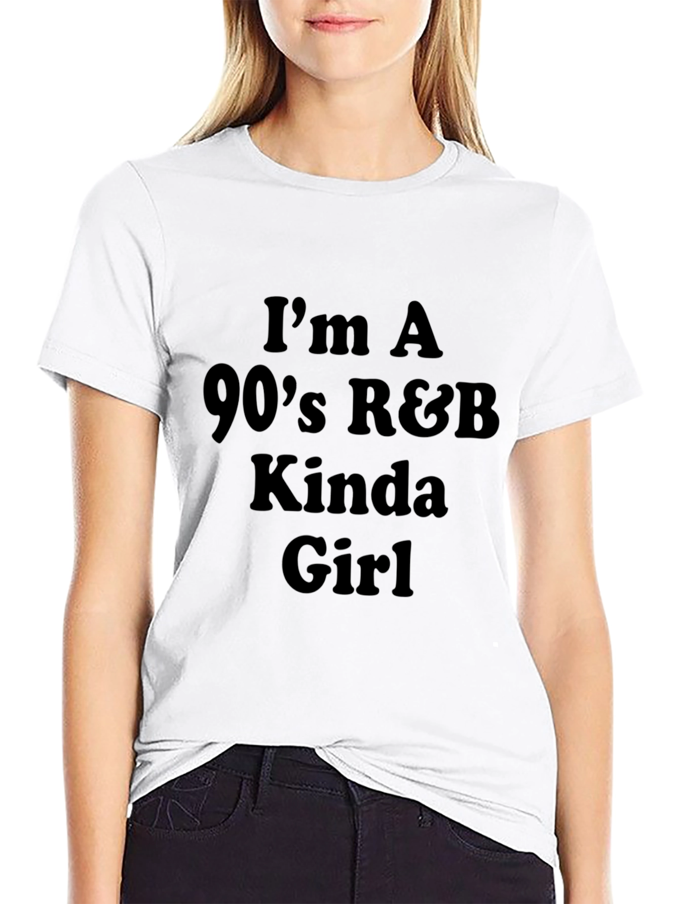 90s R&B Kinda Girl Tee - Stylish Black T-Shirt