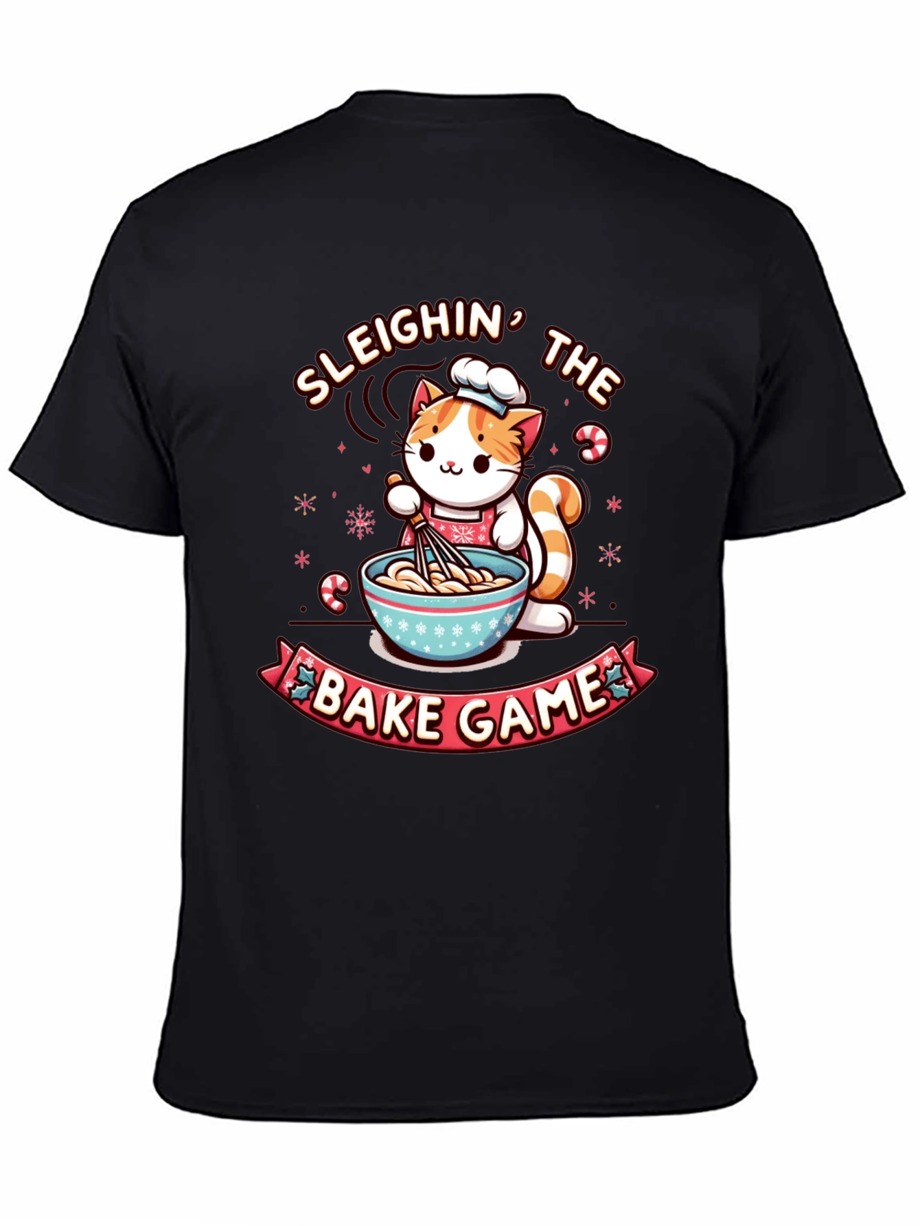 Sleighin The Bake Game Cat T-Shirt