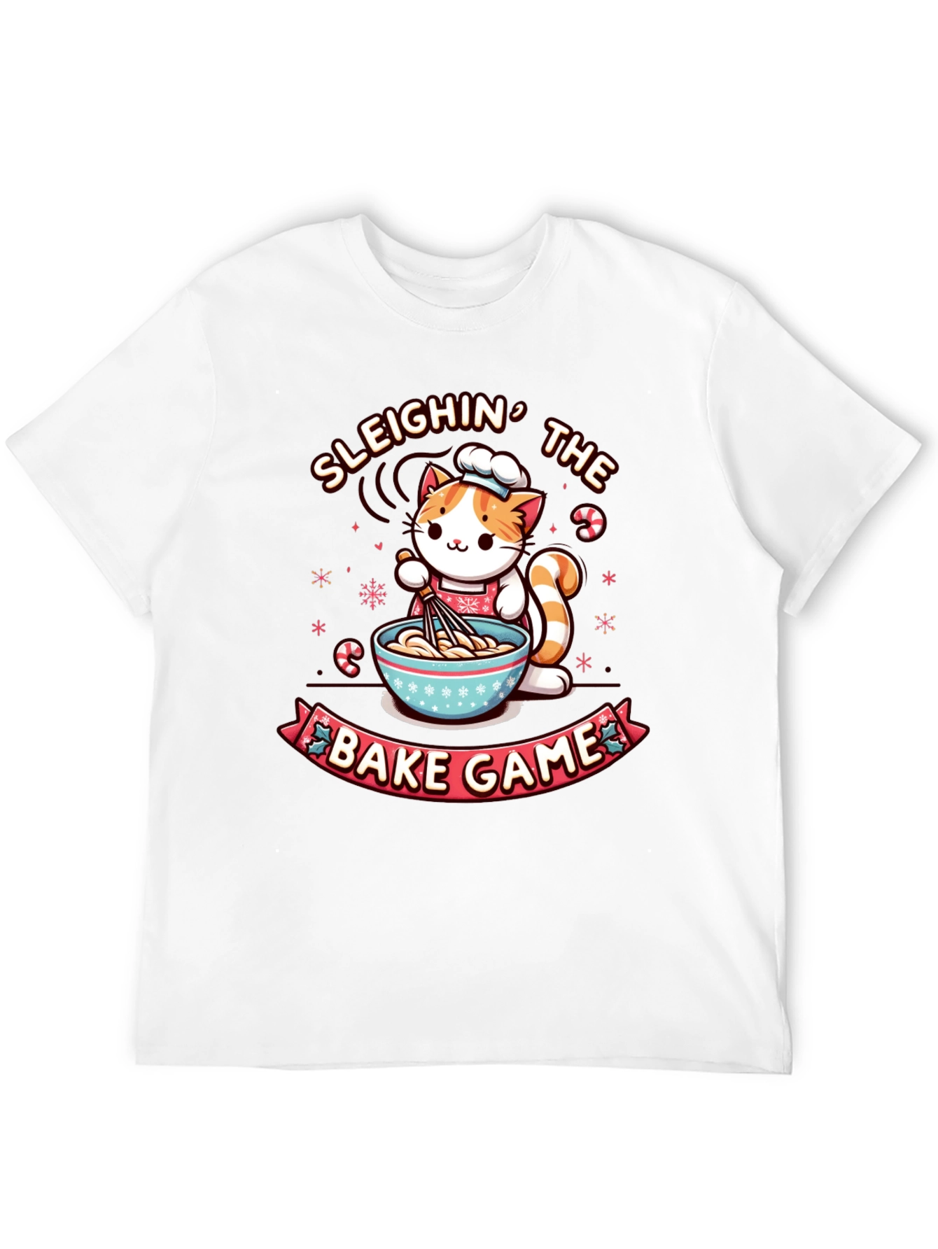 Sleighin The Bake Game Cat T-Shirt
