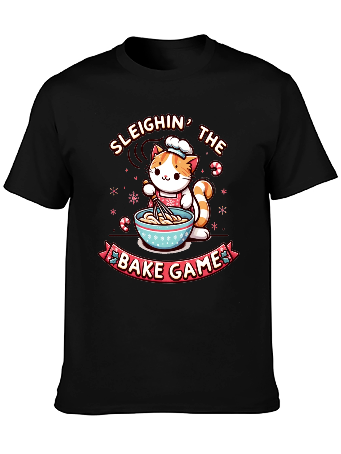 Sleighin The Bake Game Cat T-Shirt