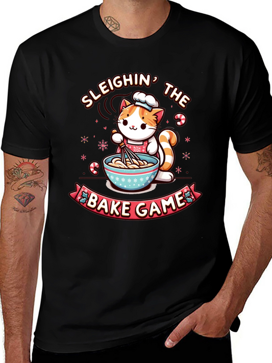 Sleighin The Bake Game Cat T-Shirt