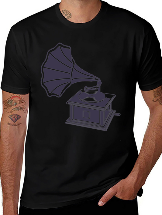 Vintage Gramophone Graphic T-Shirt