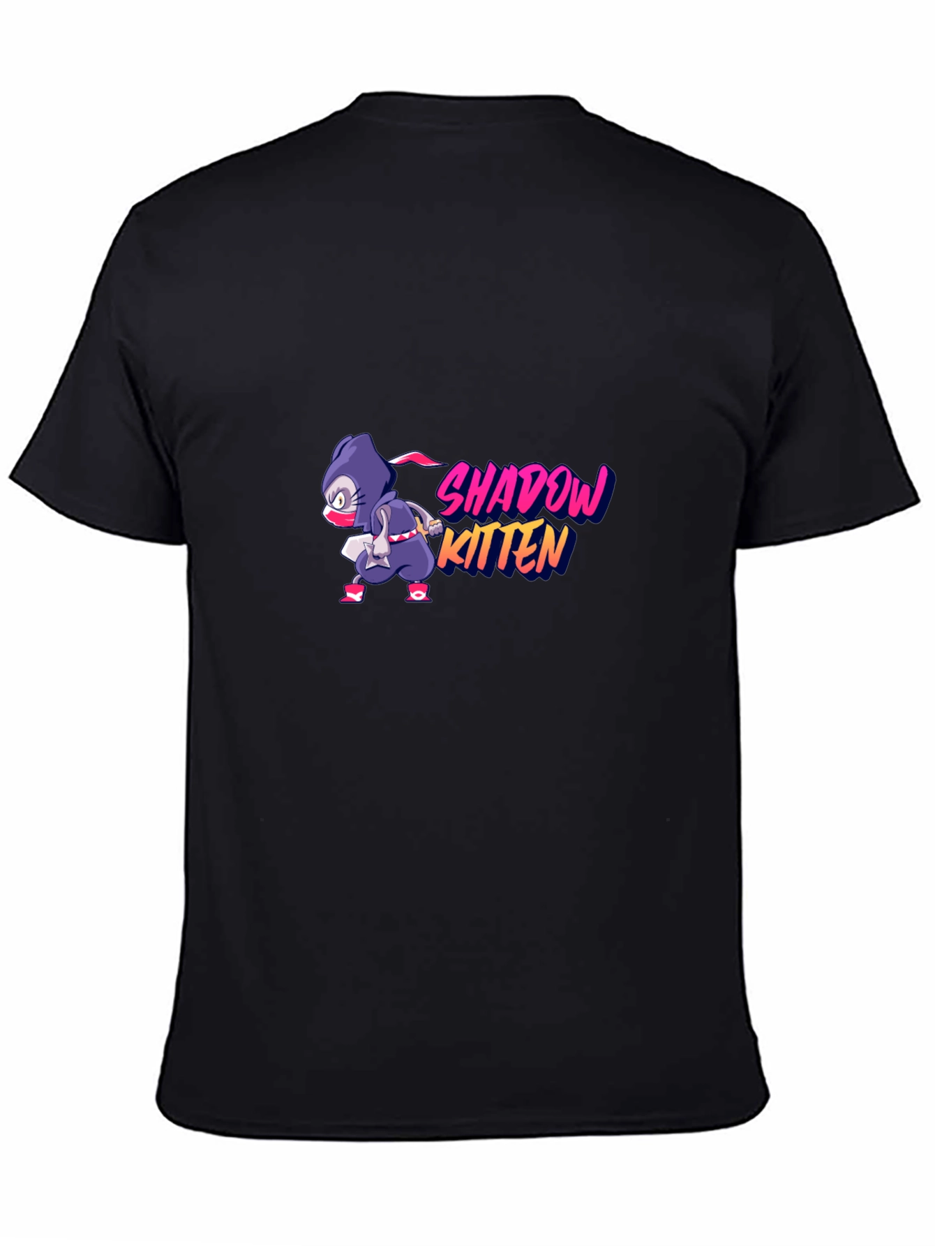 Shadow Kitten T-Shirt - Ninja Cartoon Design