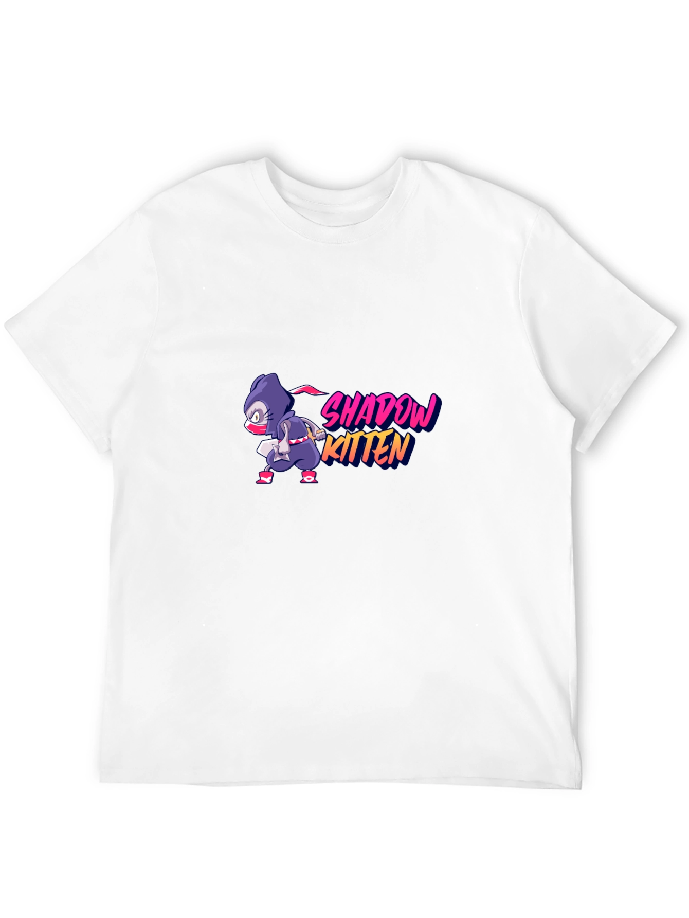 Shadow Kitten T-Shirt - Ninja Cartoon Design
