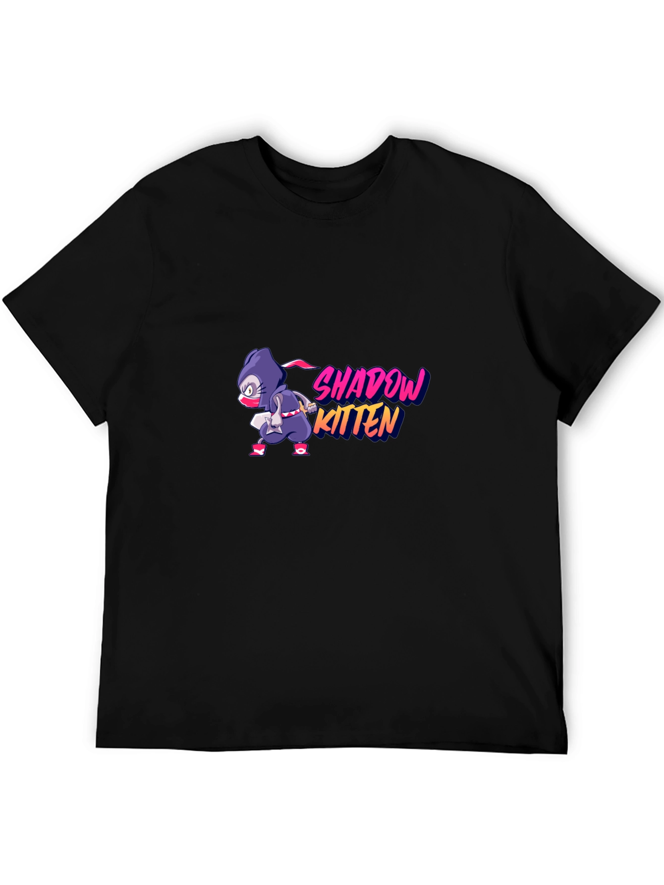Shadow Kitten T-Shirt - Ninja Cartoon Design