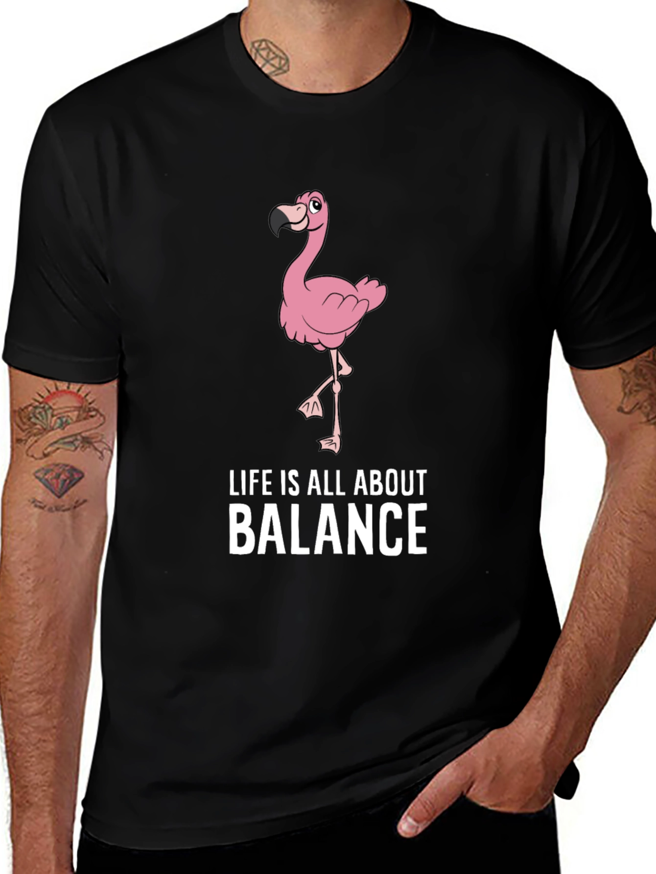 Life is About Balance Flamingo T-Shirt