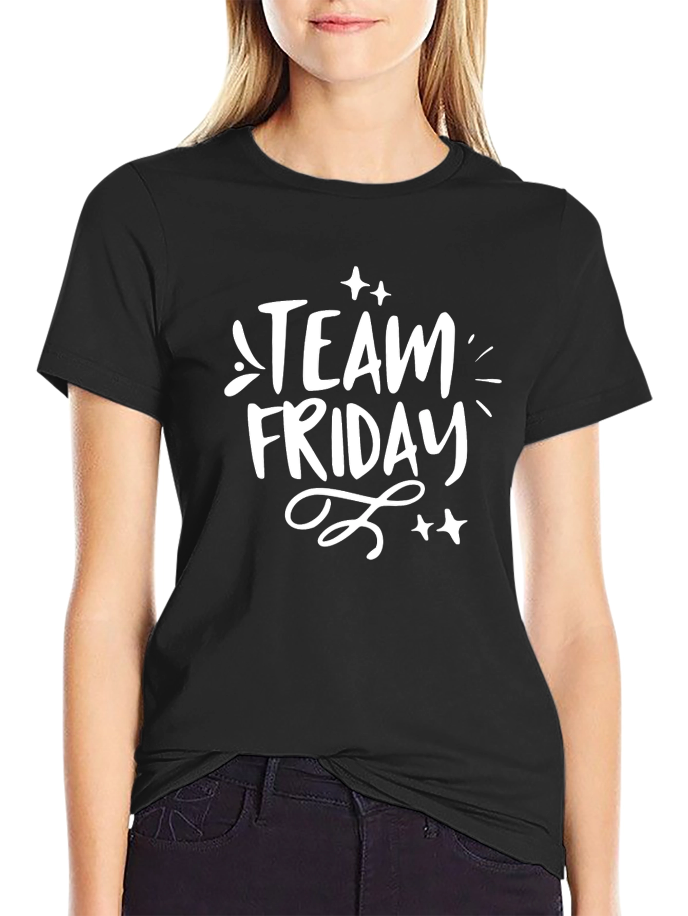 Team Friday Black Graphic Tee