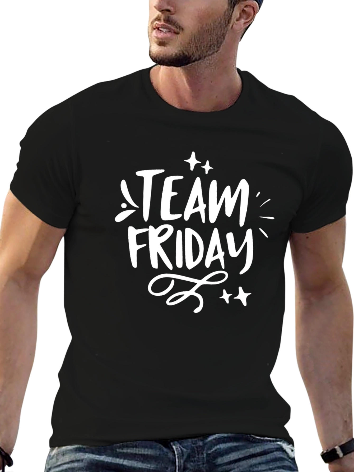 Team Friday Black Graphic Tee