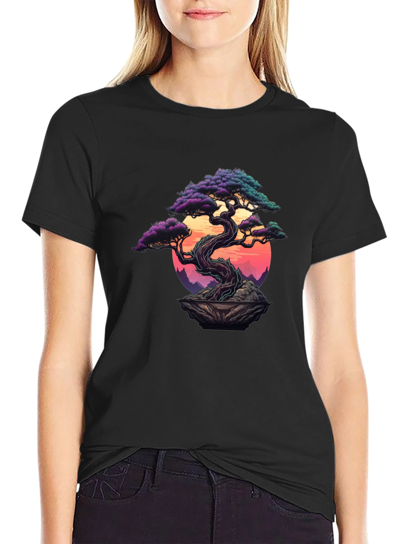 Bonsai Tree Graphic T-Shirt - Artistic Nature Design