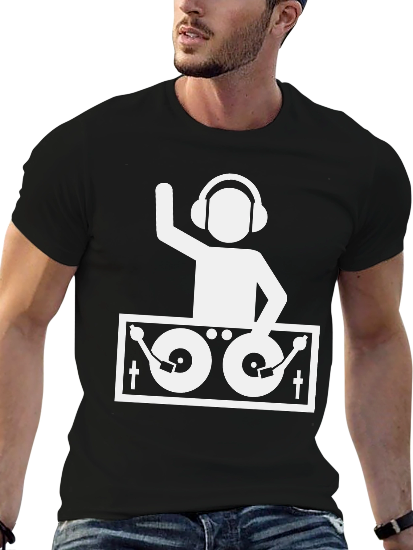 DJ Turntable Graphic T-Shirt - Black