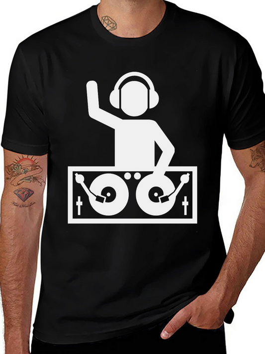 DJ Turntable Graphic T-Shirt - Black