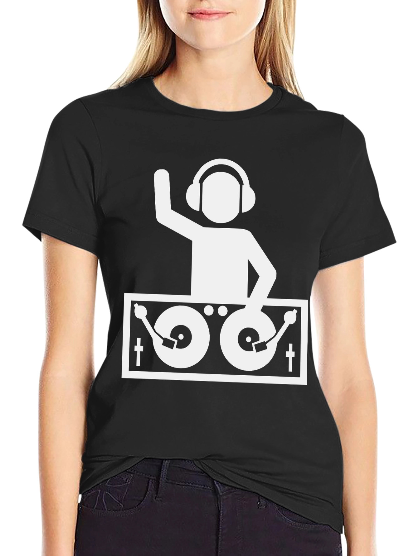 DJ Turntable Graphic T-Shirt - Black