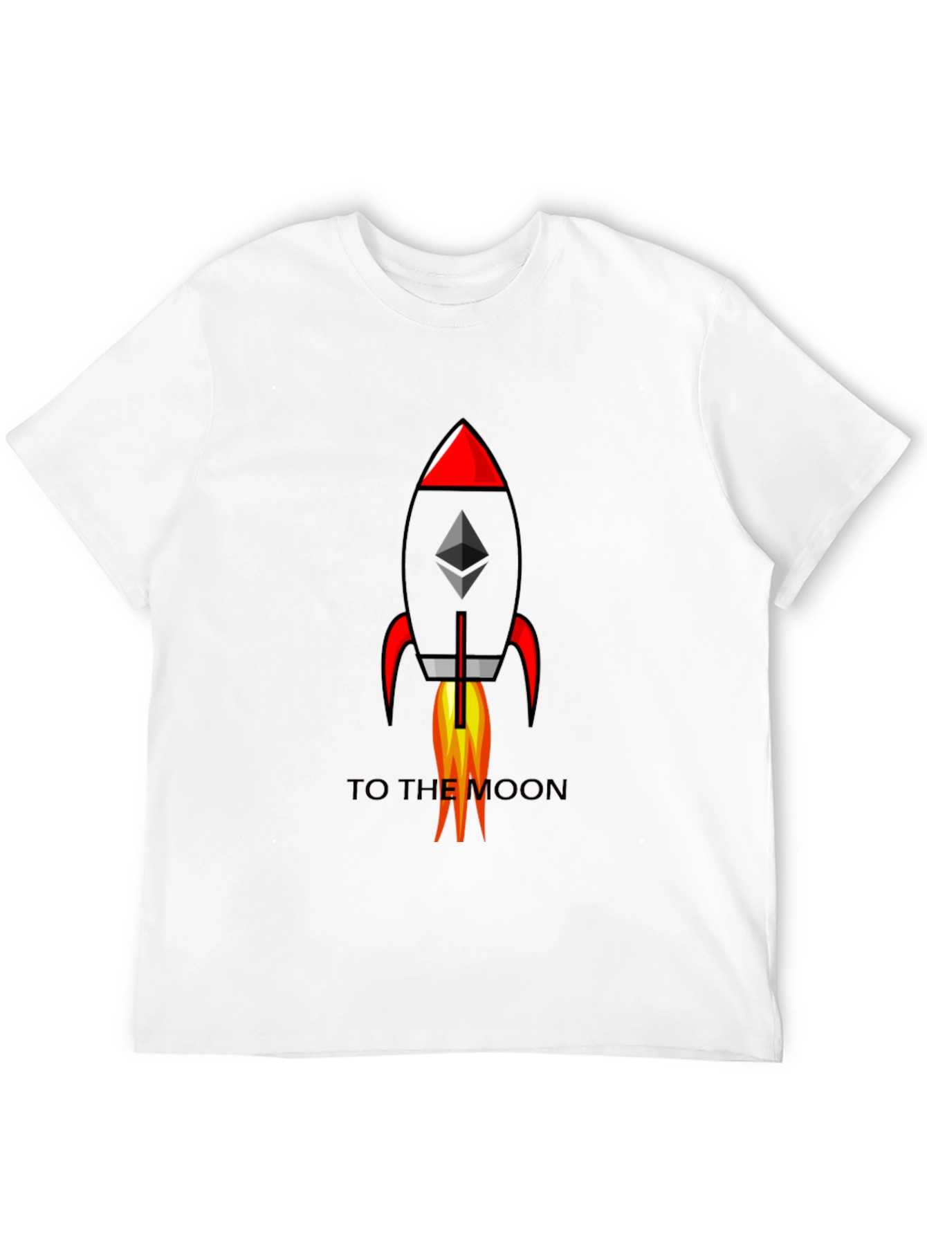 Ethereum Rocket to the Moon Black T-Shirt