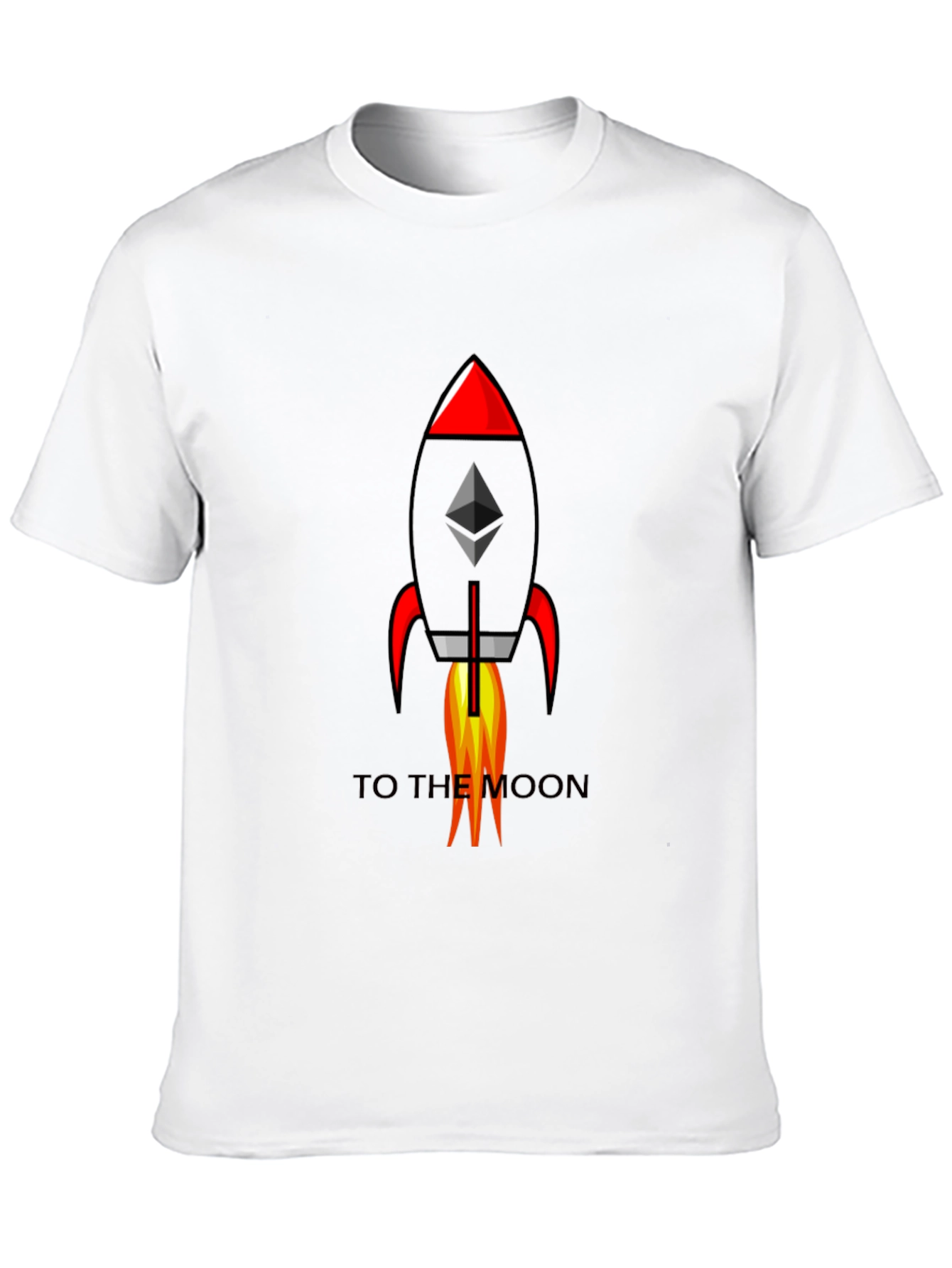 Ethereum Rocket to the Moon Black T-Shirt
