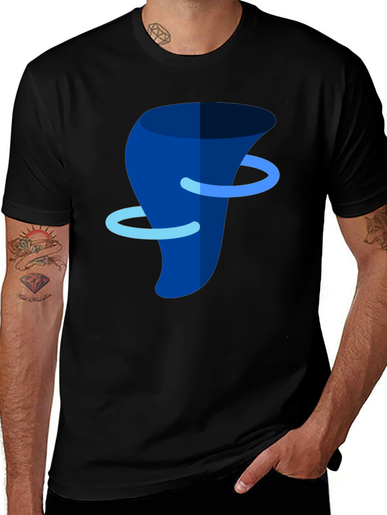 Abstract Tornado Graphic T-Shirt - Modern Art Tee