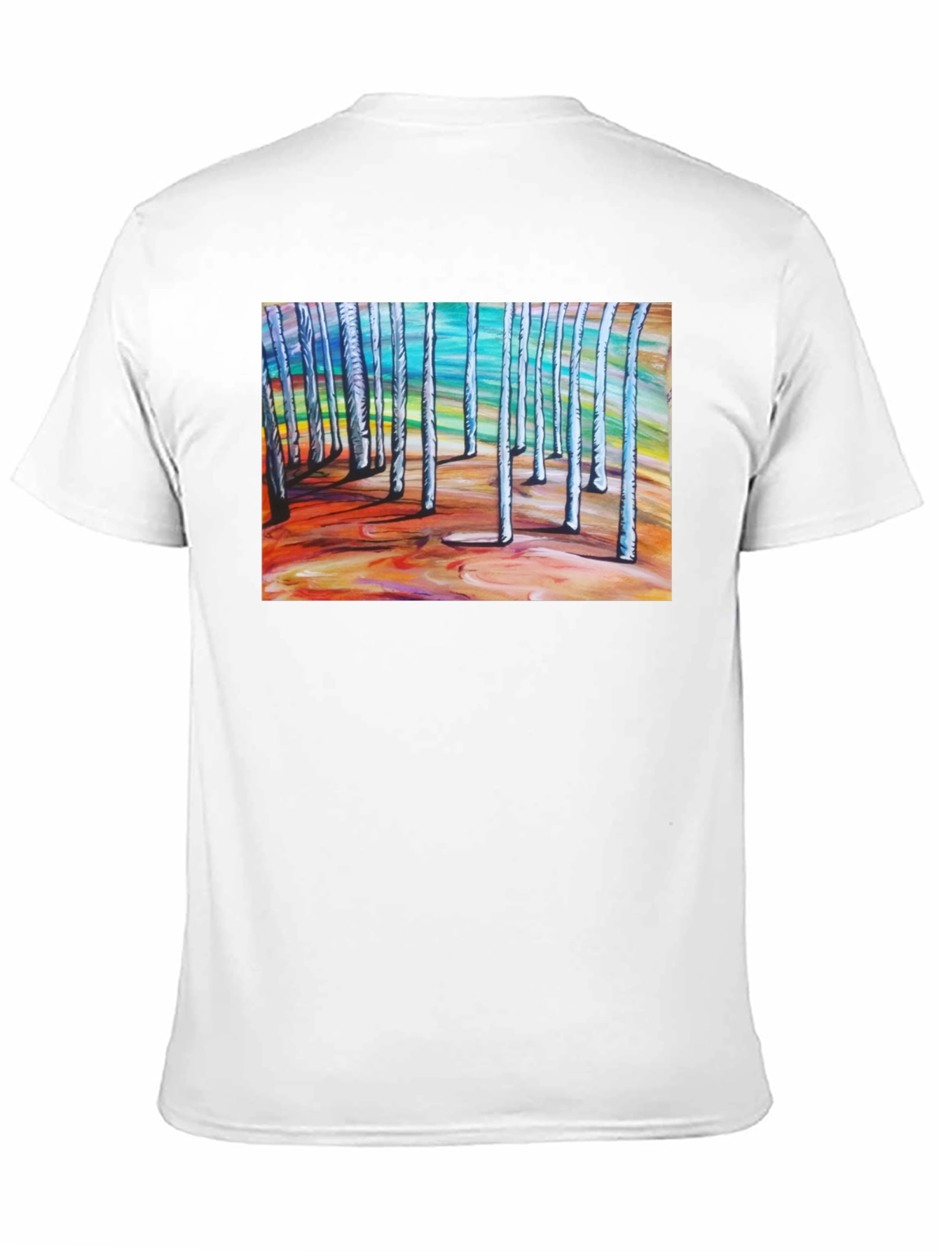Abstract Forest Graphic Tee - Black Cotton T-Shirt