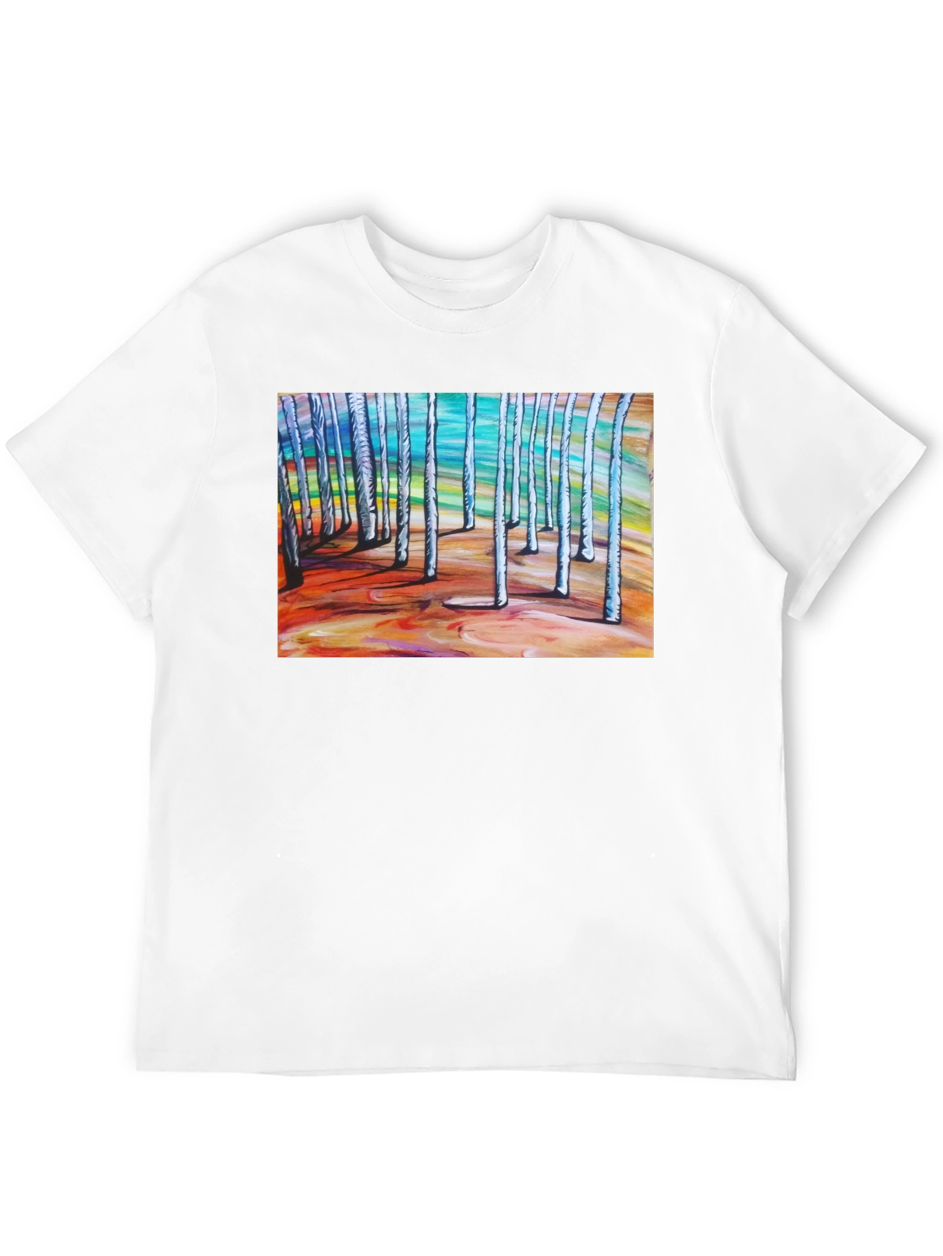 Abstract Forest Graphic Tee - Black Cotton T-Shirt
