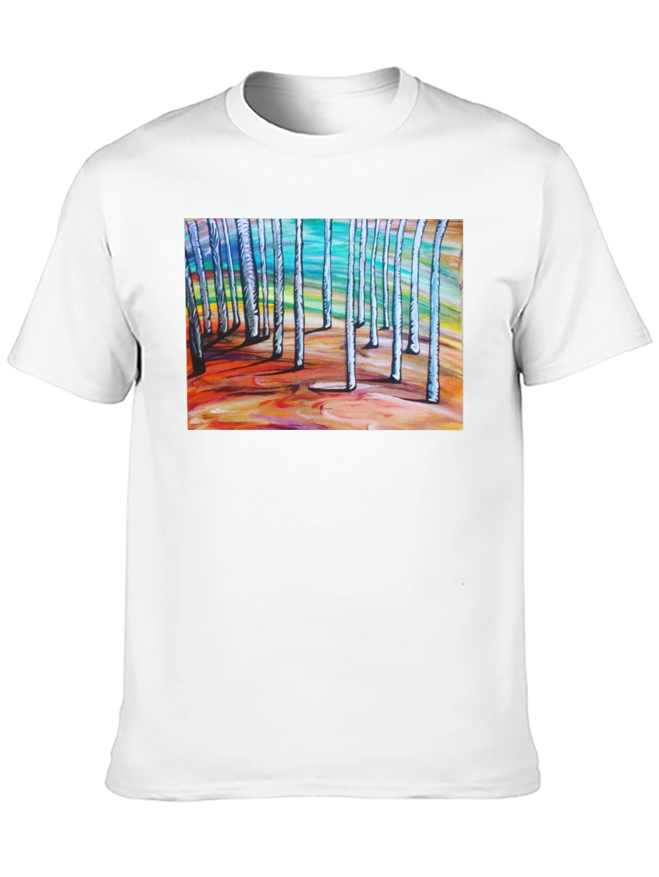 Abstract Forest Graphic Tee - Black Cotton T-Shirt