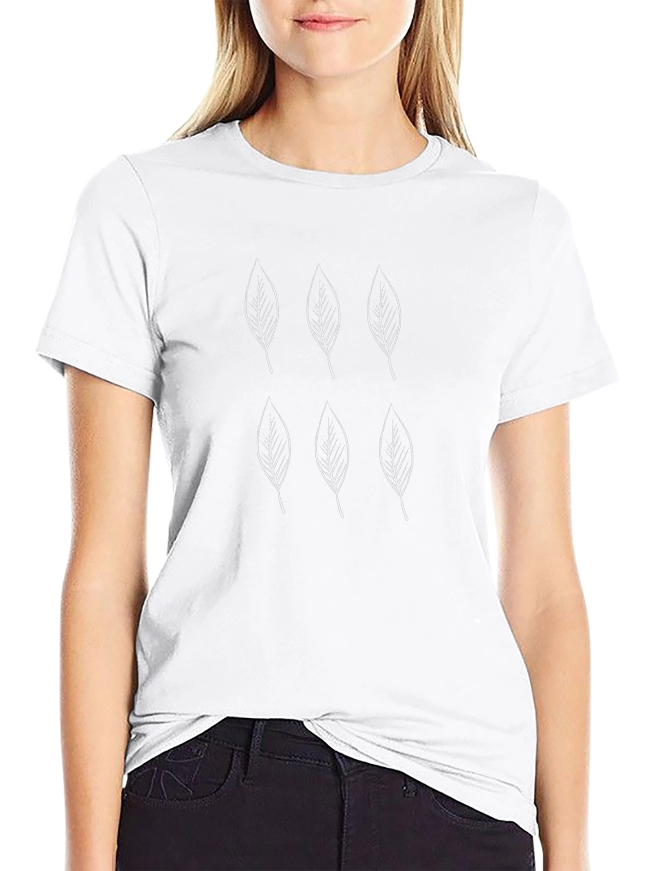 Leaf Print Black T-Shirt - Casual Style
