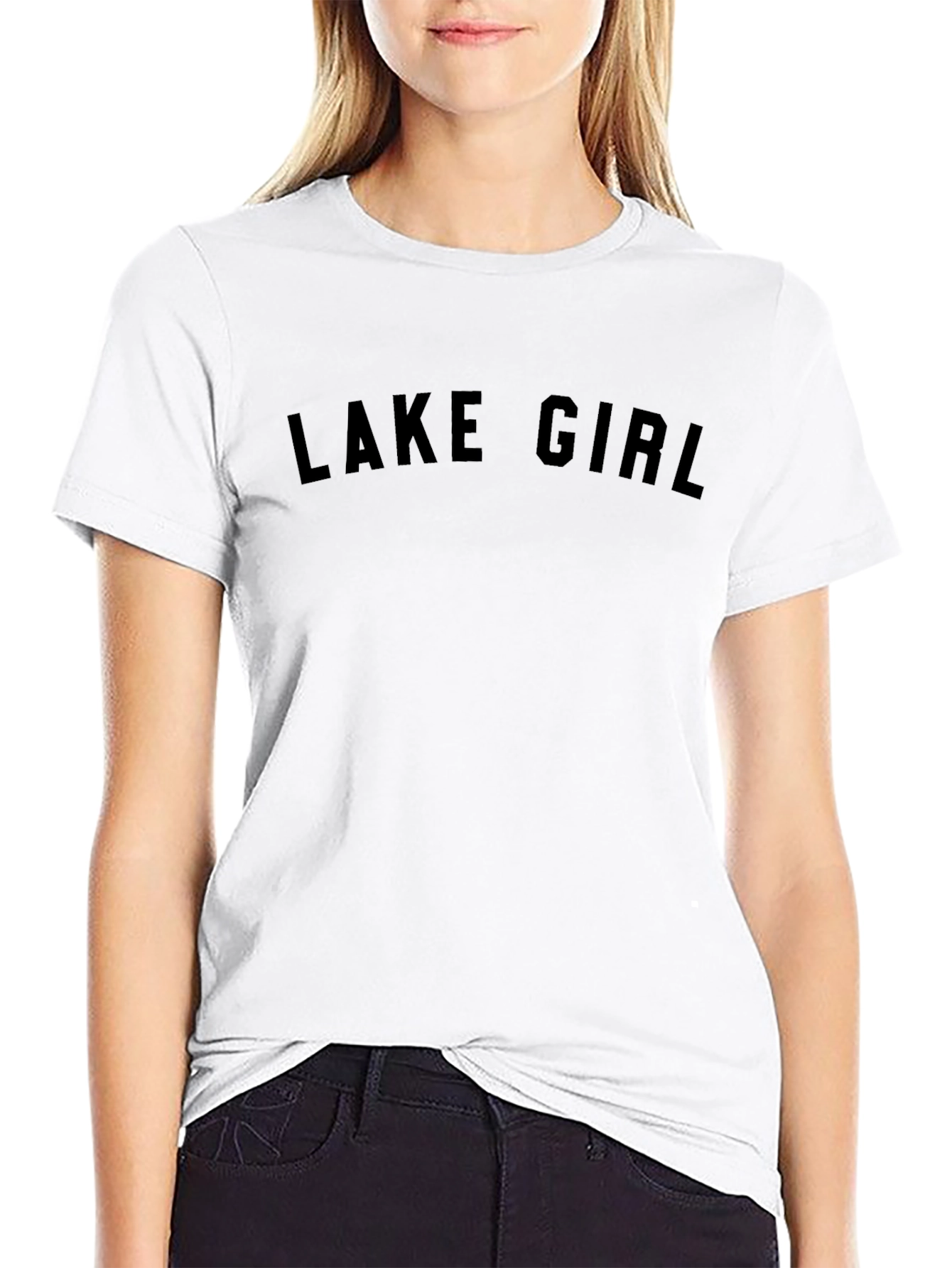 Lake Girl Black Graphic Tee Shirt