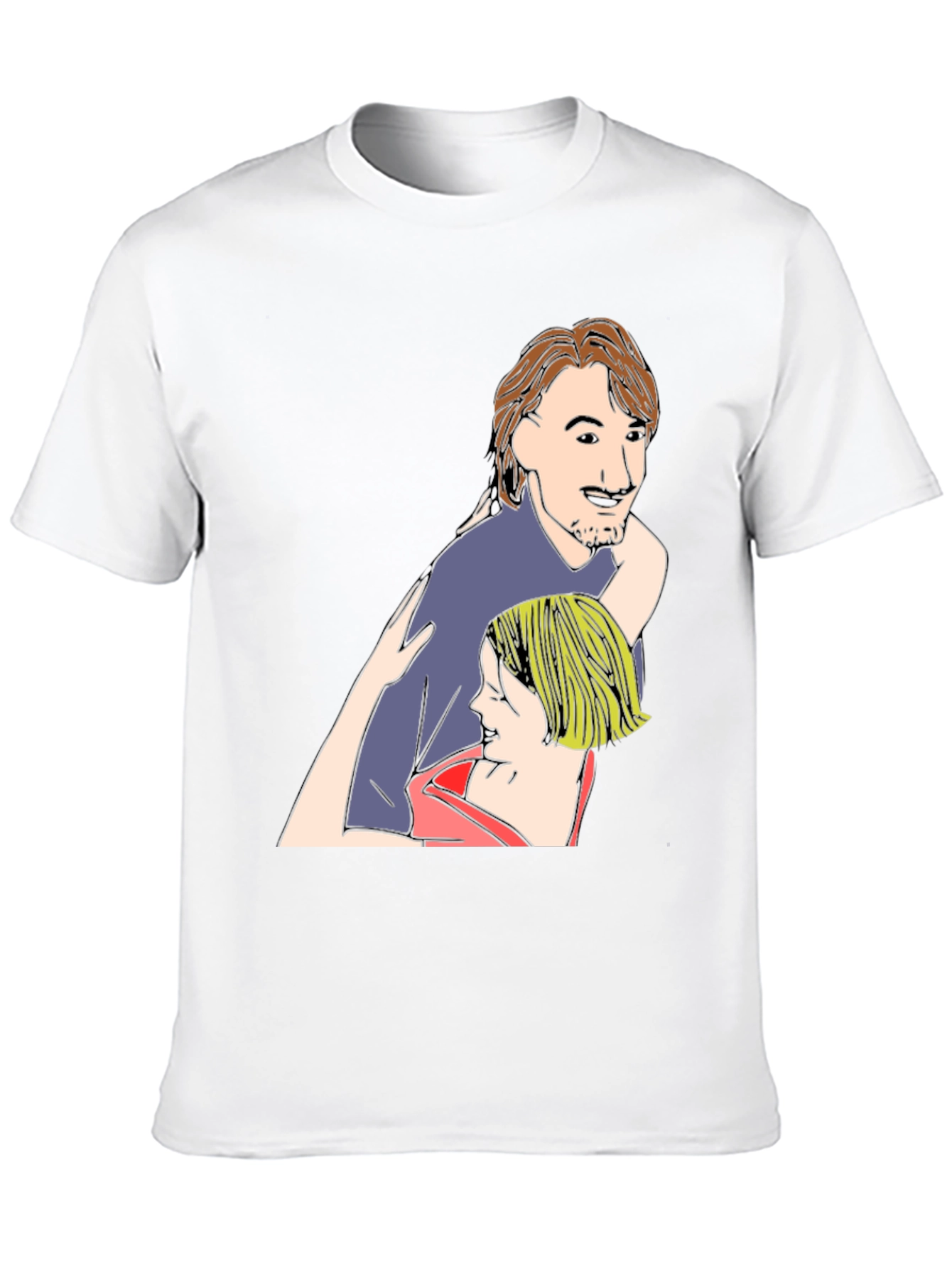 Cartoon Couple Black T-Shirt