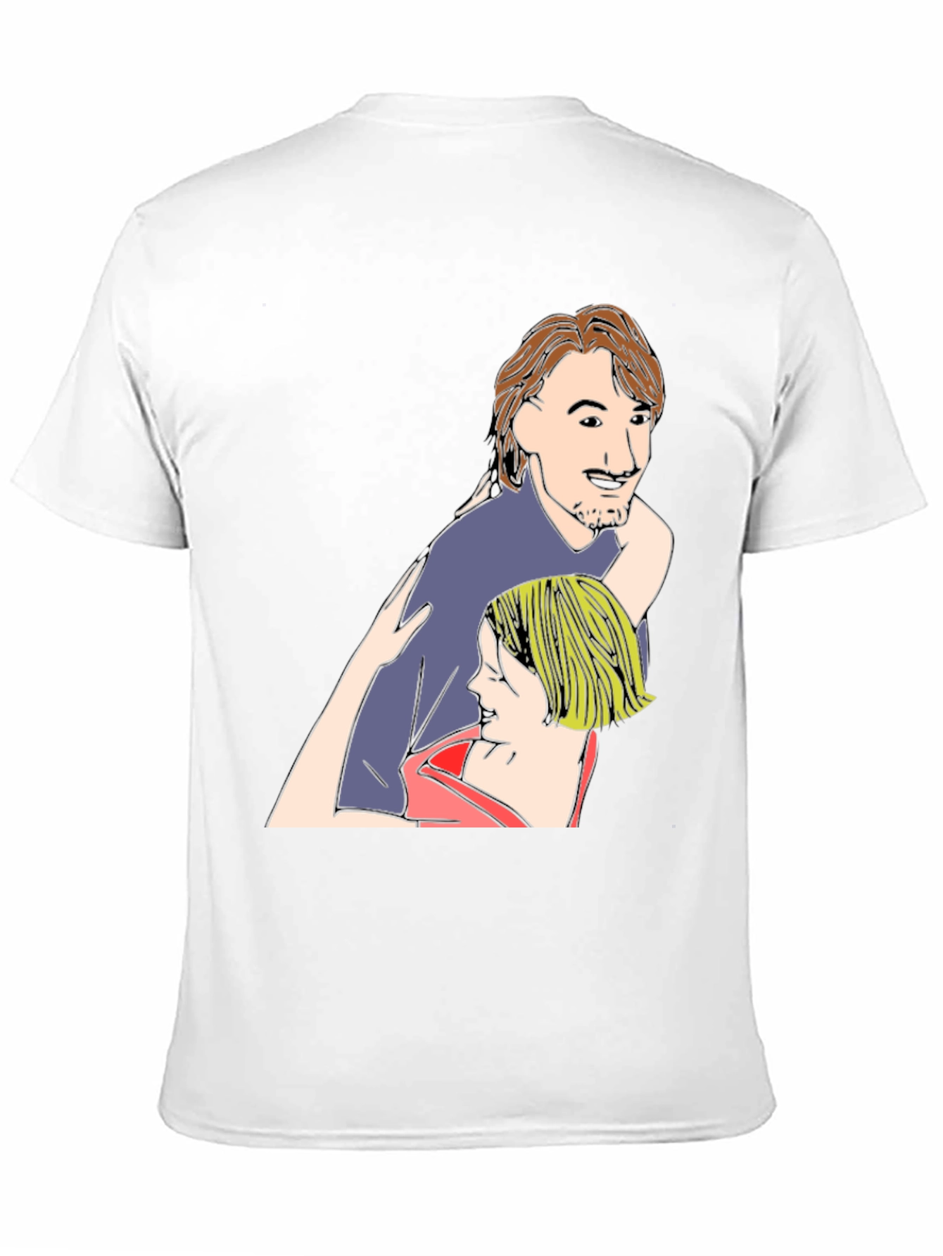 Cartoon Couple Black T-Shirt