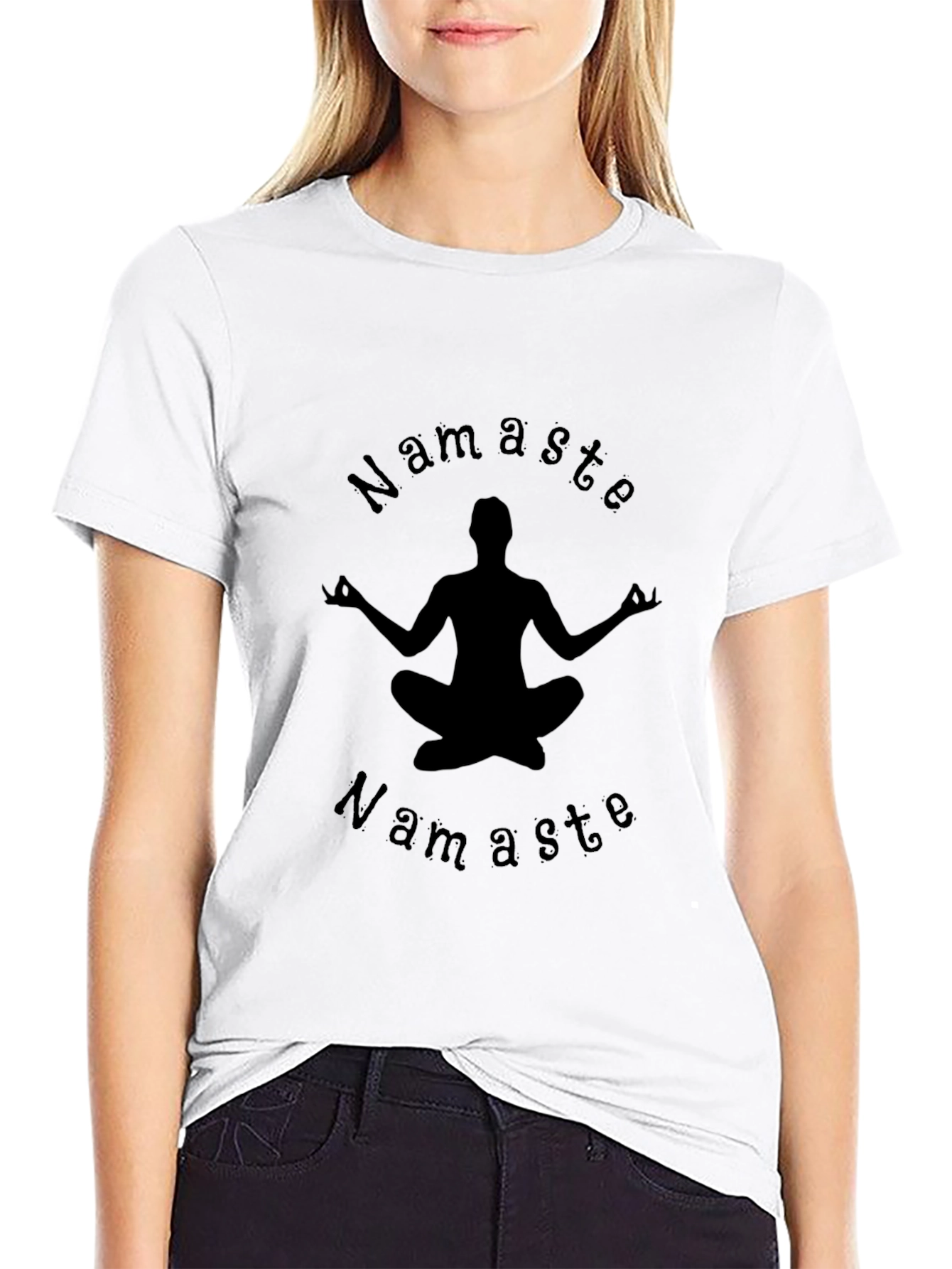 Namaste Yoga Meditation T-Shirt - Black Graphic Tee