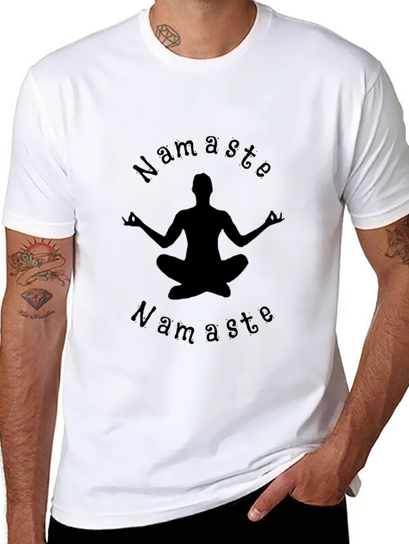 Namaste Yoga Meditation T-Shirt - Black Graphic Tee