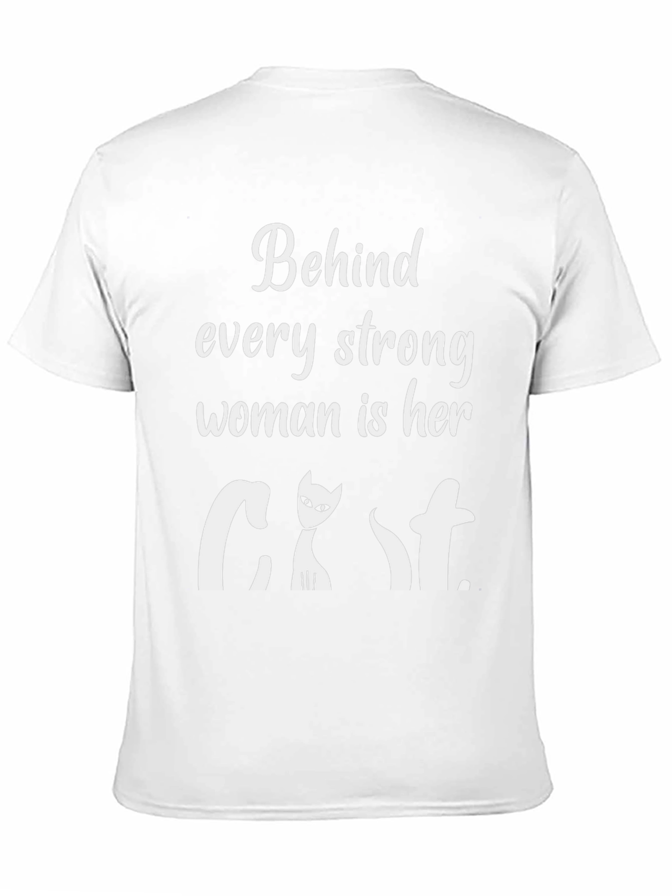 Strong Woman Cat T-Shirt - Black