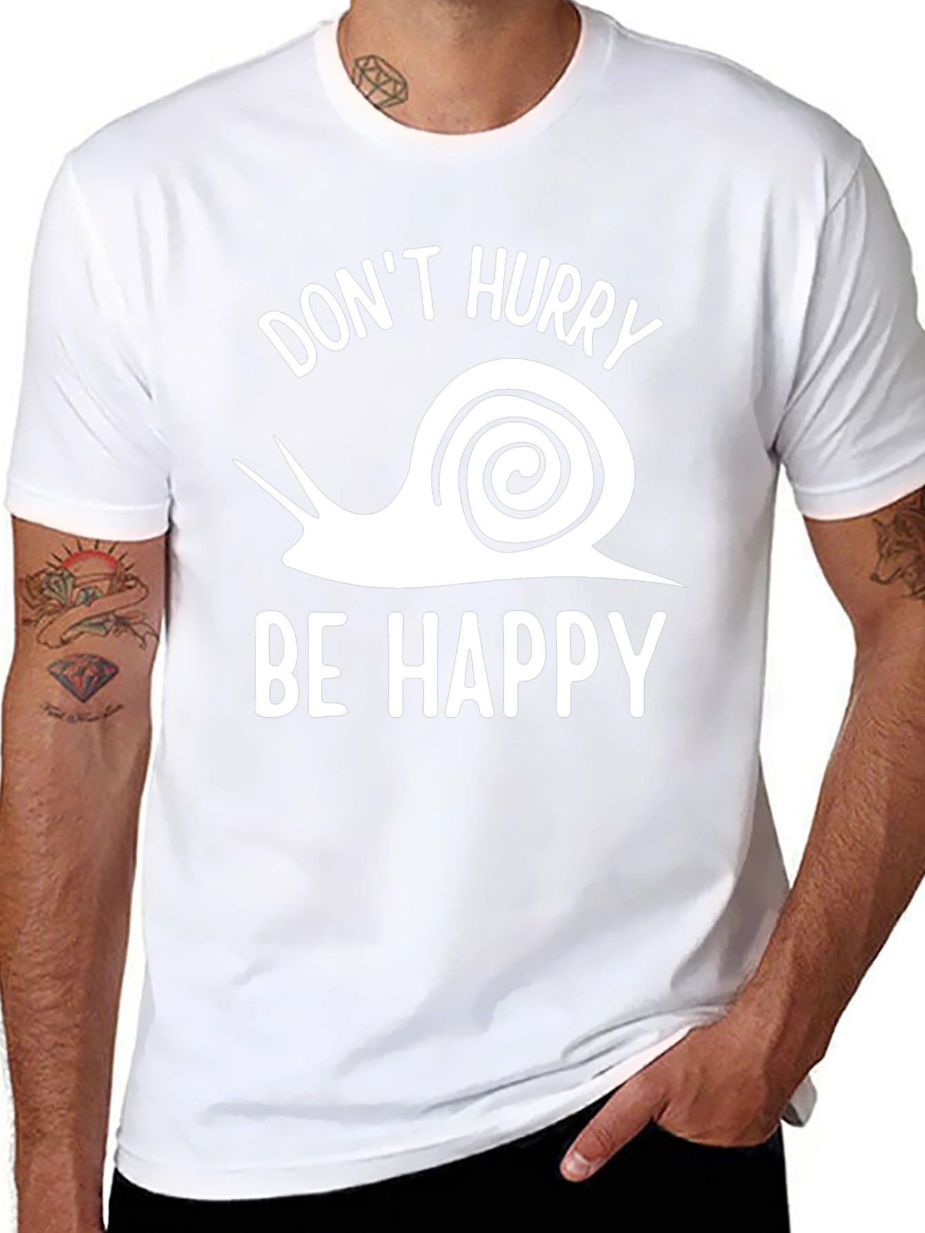 Dont Hurry Be Happy T-Shirt - Snail Graphic Tee