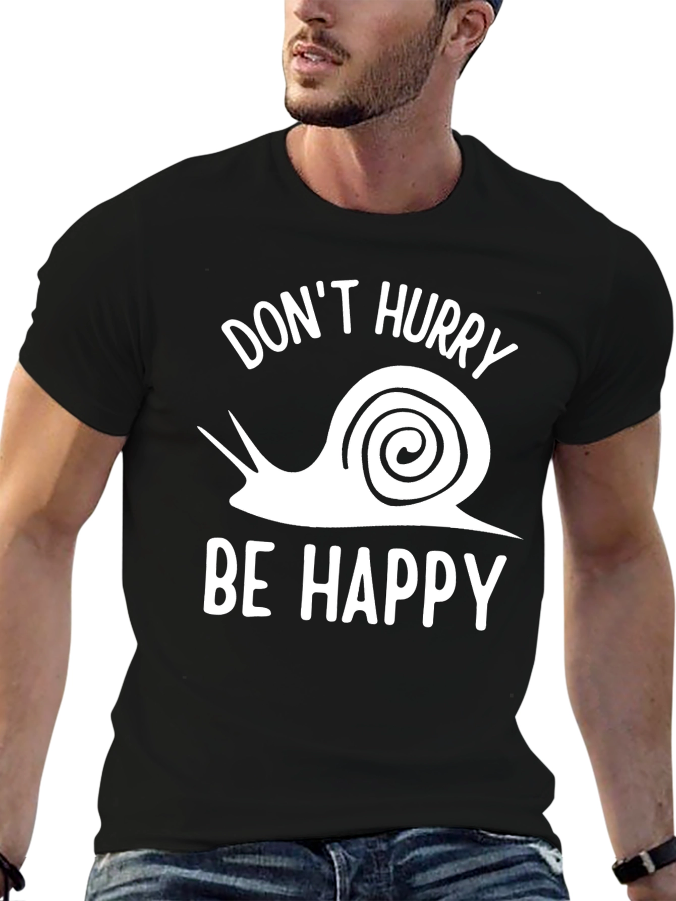 Dont Hurry Be Happy T-Shirt - Snail Graphic Tee
