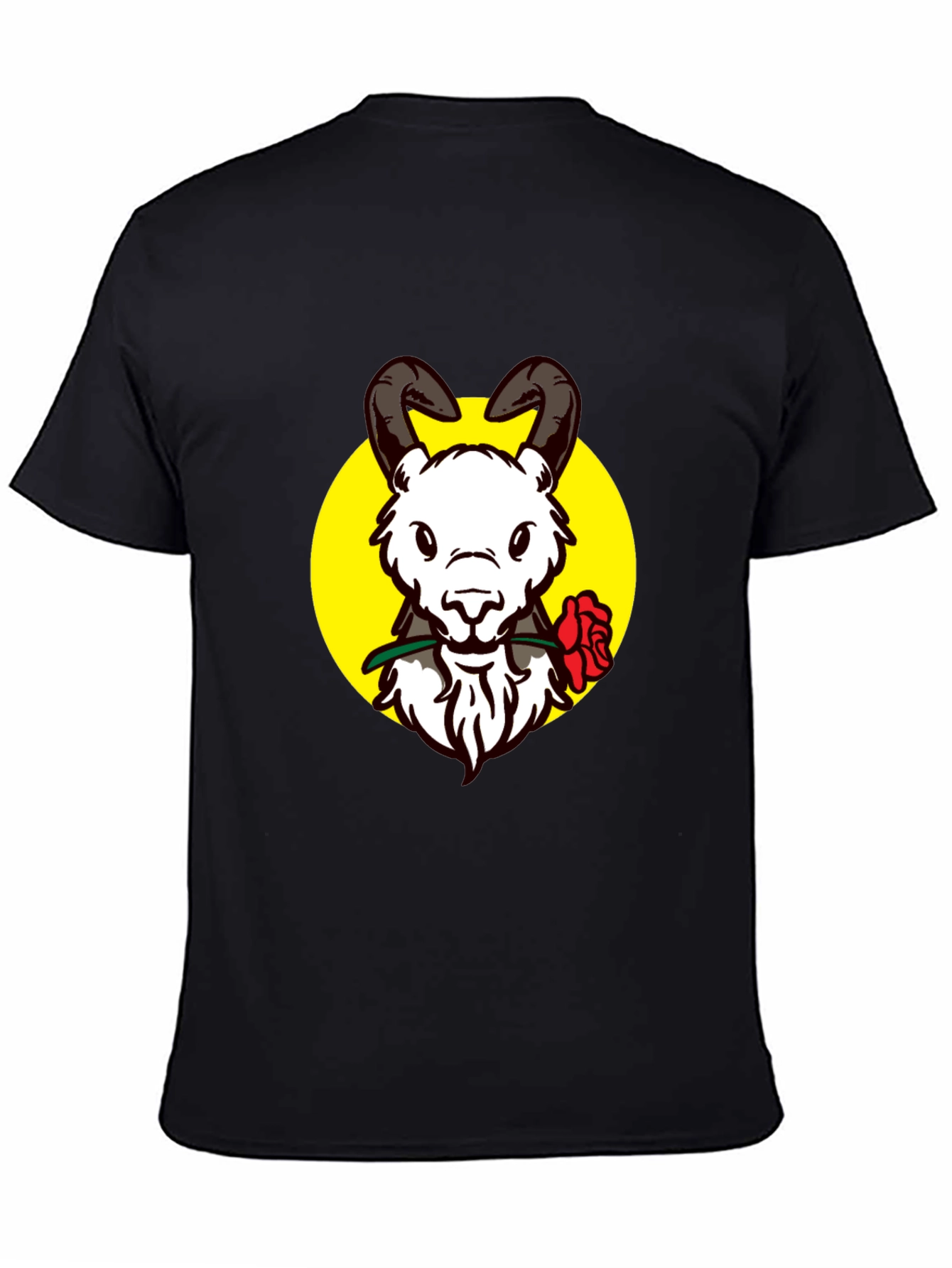 Ram Rose Graphic Tee - Stylish Black T-Shirt